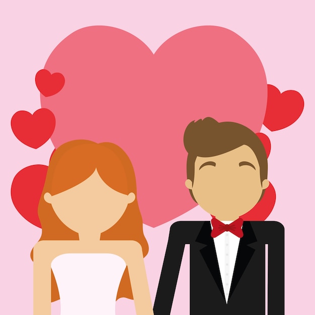 Vector pareja de novios avatar