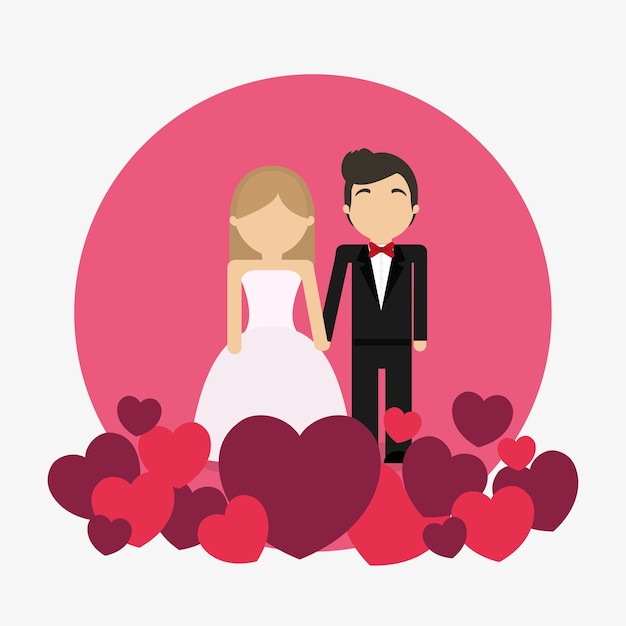 Vector pareja de novios avatar