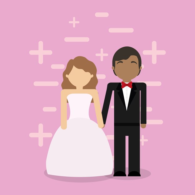 Vector pareja de novios avatar