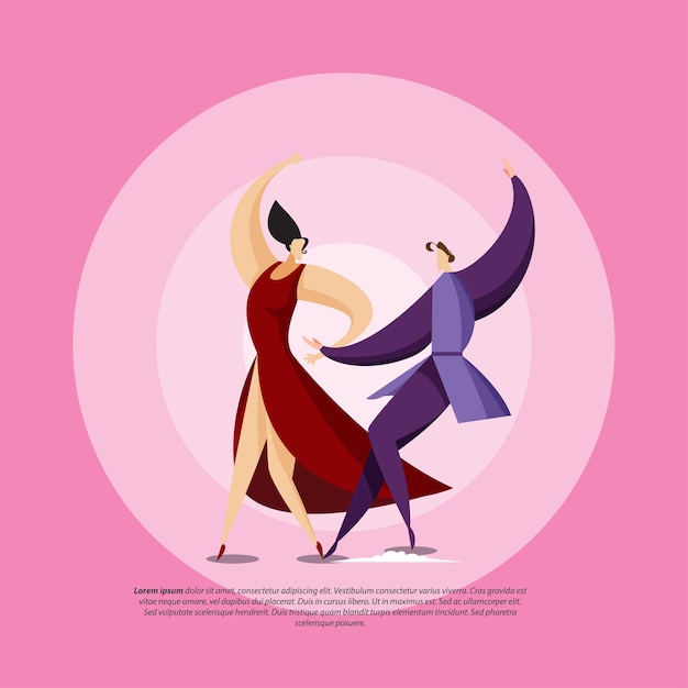 Vector pareja, pareja de baile, pareja