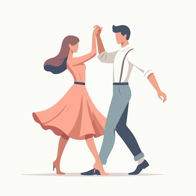 Una pareja de personajes están bailando.