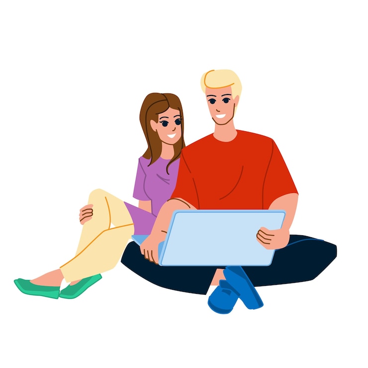 Vector pareja, utilizar, computadora, vector