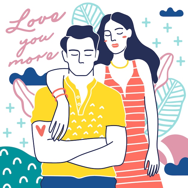 Vector parejas felices