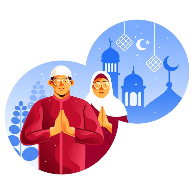 Parejas musulmanas celebran el Eid Mubarak