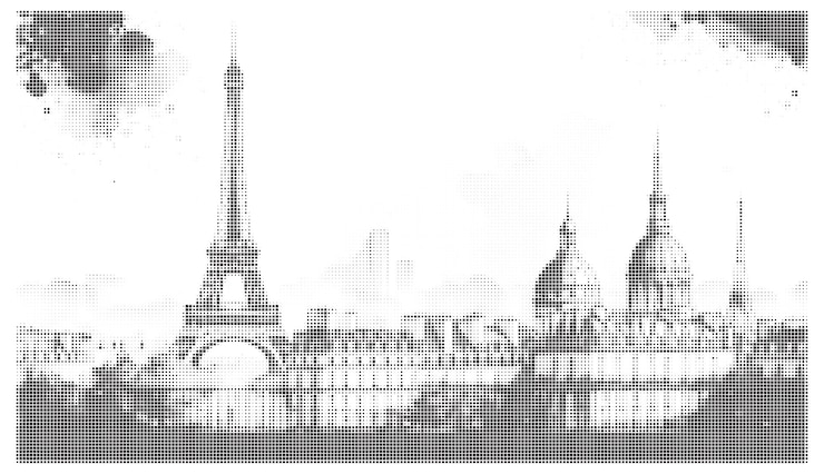 Vector parís francia silueta del eiffel mitad de tono