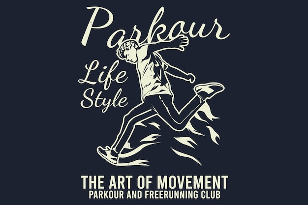 Parkour estilo de vida el arte del diseño de silueta de movimiento