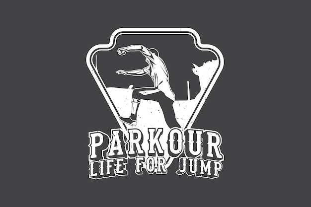 Parkour life para el diseño de la silueta de salto.