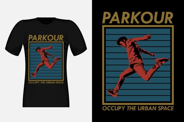 Parkour Occupy The Urban Space Silhouette Diseño de camiseta vintage