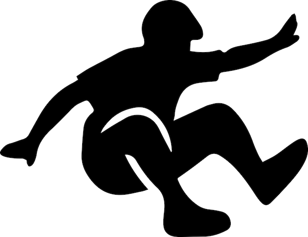 parkour pose silueta vector color negro silueta de fondo blanco 22