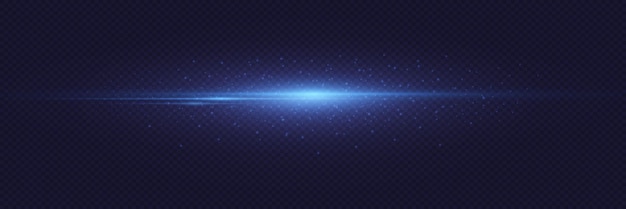 Parpadeo en un fondo transparente Línea de luz luminosa