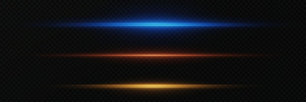 Parpadeo de luz de neón Línea de luz horizontal con deslumbramiento