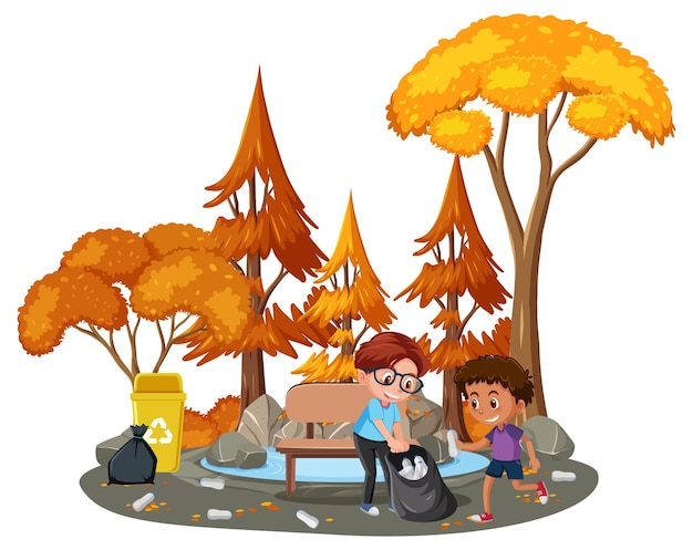 Parque al aire libre aislado con parque de limpieza para niños
