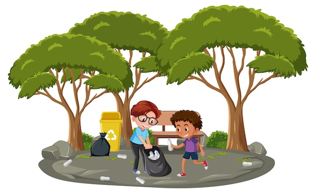 Parque al aire libre aislado con parque de limpieza para niños