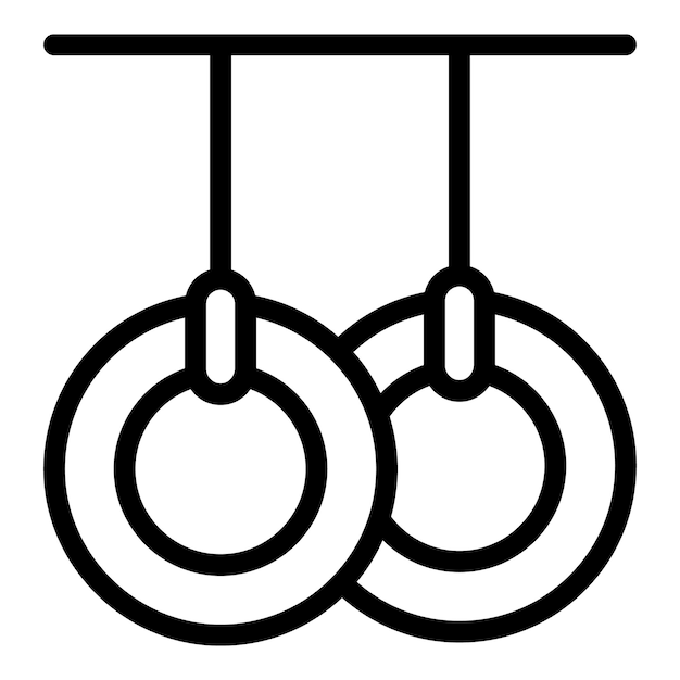 Parque cuerda anillo icono contorno vector deporte extremo trepar árbol