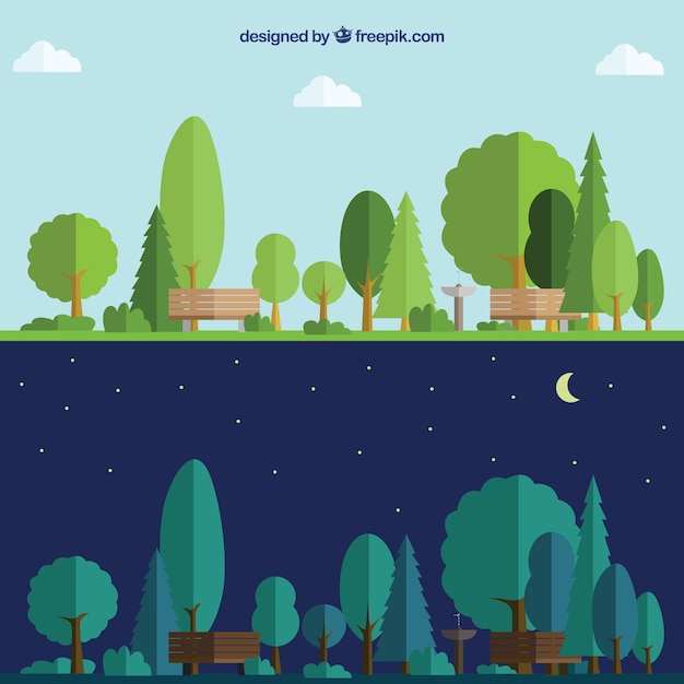 Parque día y noche