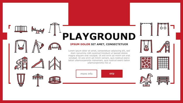 parque infantil juego al aire libre aterrizaje página web vector columpio jardín de infantes tobogán diversión equipo juego infancia verano niño ocio parque infantil juego al aire libre Ilustración
