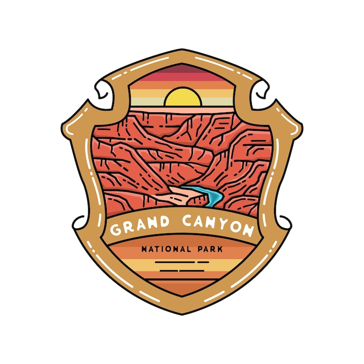 Vector parque nacional del gran cañón monoline