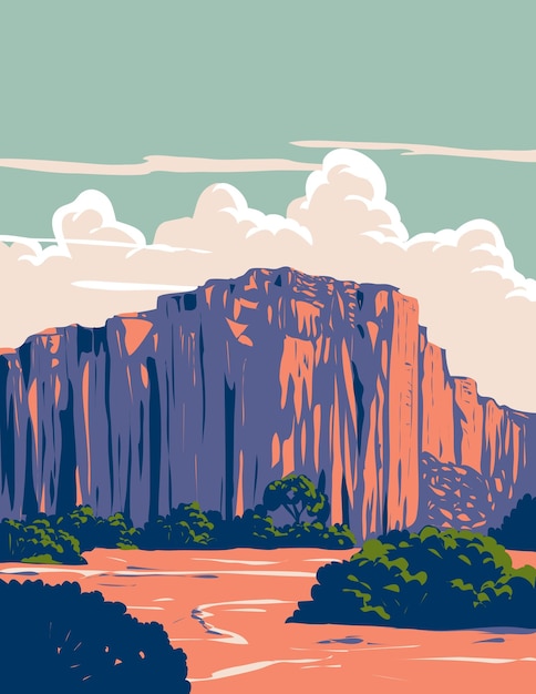 Parque Nacional Talampaya en la provincia de La Rioja Argentina WPA Art Deco Póster