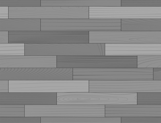 Parquet de madera de patrones sin fisuras piso laminado gris vector realista interior de madera en escala de grises