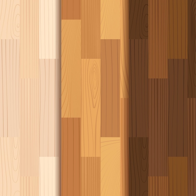 Parquet de madera de patrones sin fisuras Piso laminado ligero Naturaleza madera interior vector realista