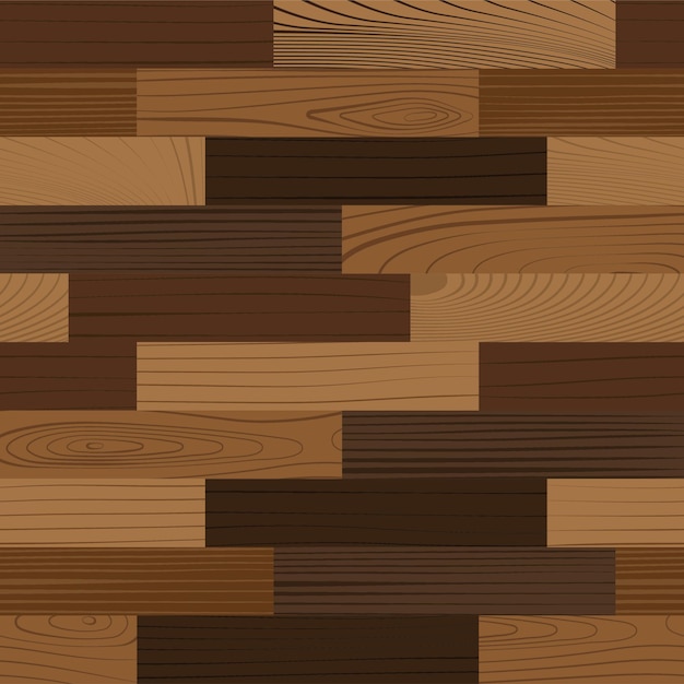 Parquet de madera de patrones sin fisuras Piso laminado oscuro vista superior ilustración vectorial realista