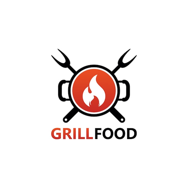 Parrilla Alimentos Logo Plantilla Diseño Vector Emblema Diseño Concepto Símbolo Creativo