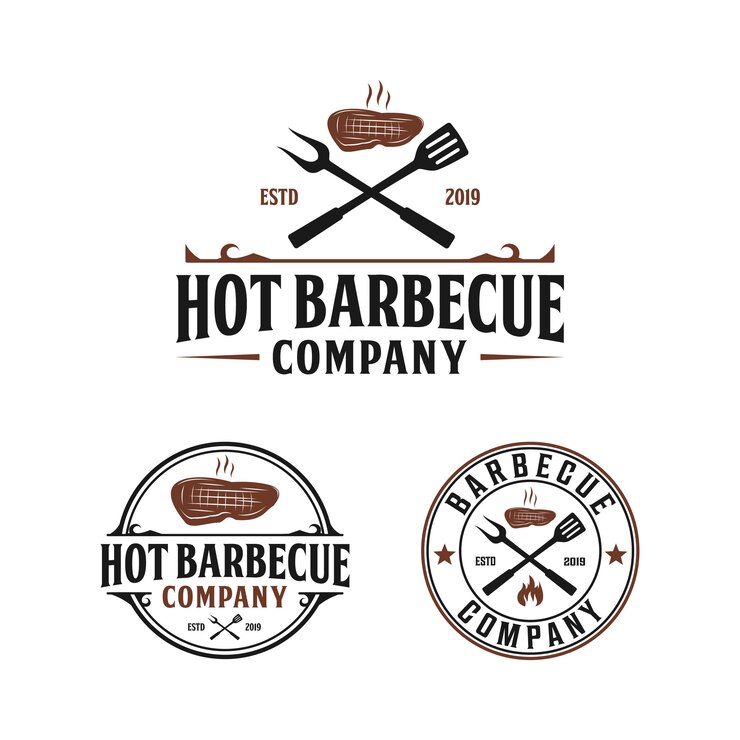 Parrilla, diseño de logotipo vintage steak house