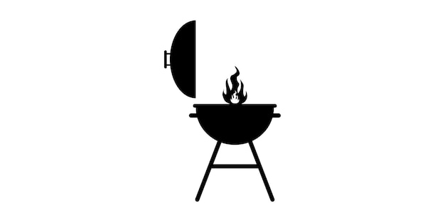 Parrilla, icono de vector de barbacoa. Parrilla metálica. Cocinando comida.