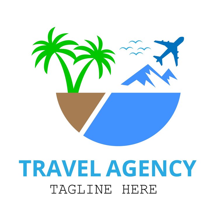 Parte del logotipo de viaje Diseño de plantillas vectoriales de colecciones de texto para agencias de viajes