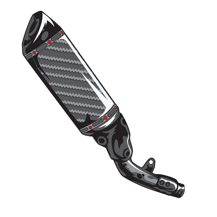 Vector parte de la motocicleta de escape