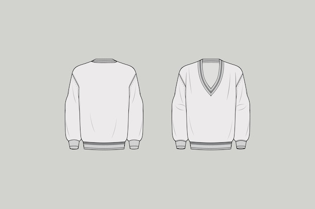 la parte superior del suéter es un cuello en V