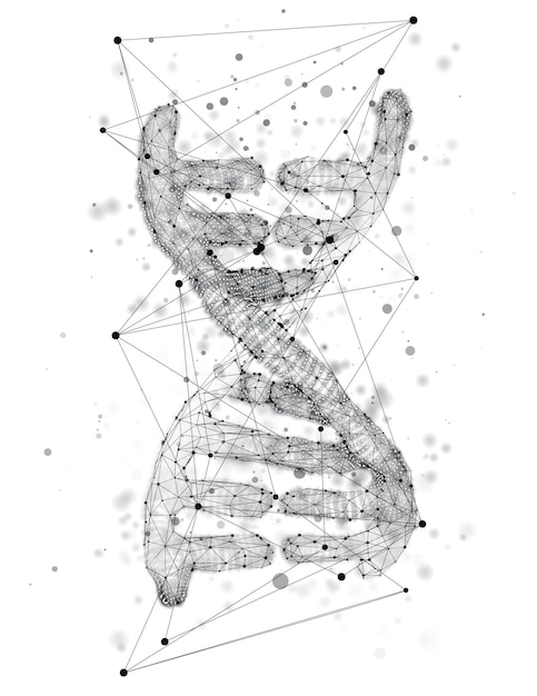 Parte vectorial del estilo abstracto triangular 3d del ADN humano