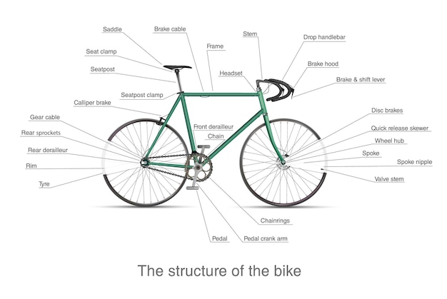 Cusco privado Ahuyentar Partes de la bicicleta. | Vector Premium