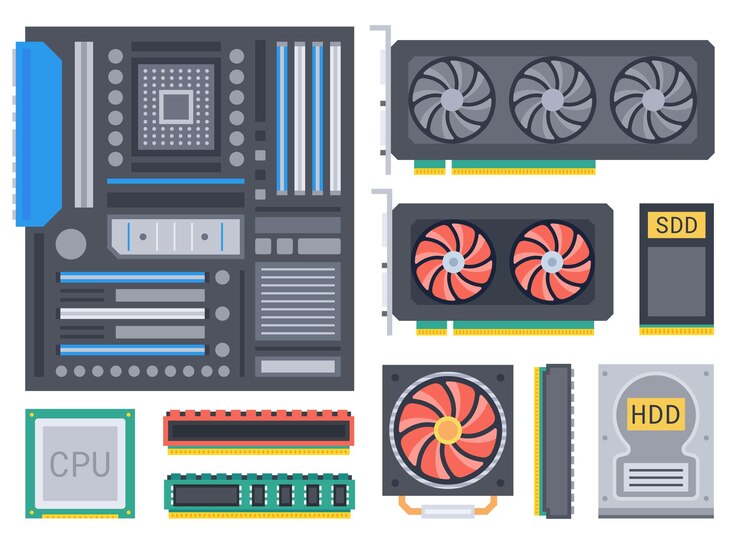 Vector partes de la computadora