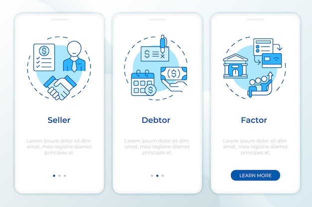 Partes en el proceso de factorización pantalla azul de incorporación de la aplicación móvil