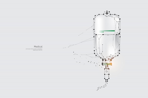 Las partículas, arte geométrico, línea y punto de Medical