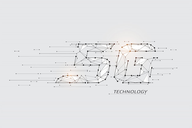 Las partículas, el arte geométrico, la línea y el punto de la velocidad de internet.