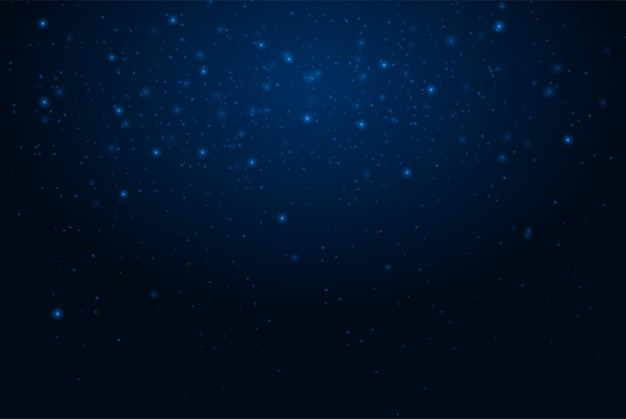 Las partículas azules brillantes dispersas en un fondo oscuro crean un efecto cósmico y abstracto El polvo cósmico el cielo estrellado la luz de neón