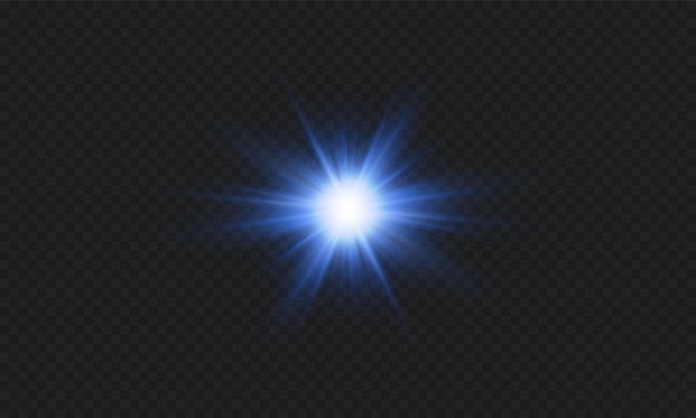 Partículas brillantes de estrellas azules que queman luces azules estrellas láseres