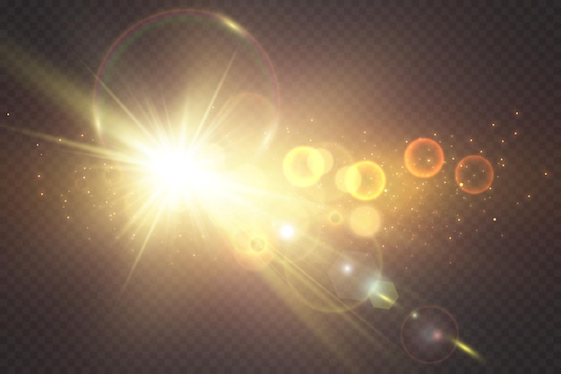 partículas brillantes sobre fondo transparente