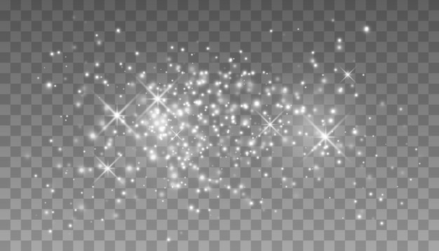 Partículas de brillo aisladas sobre fondo transparente Vector nube estrellada con polvo Decoración navideña mágica