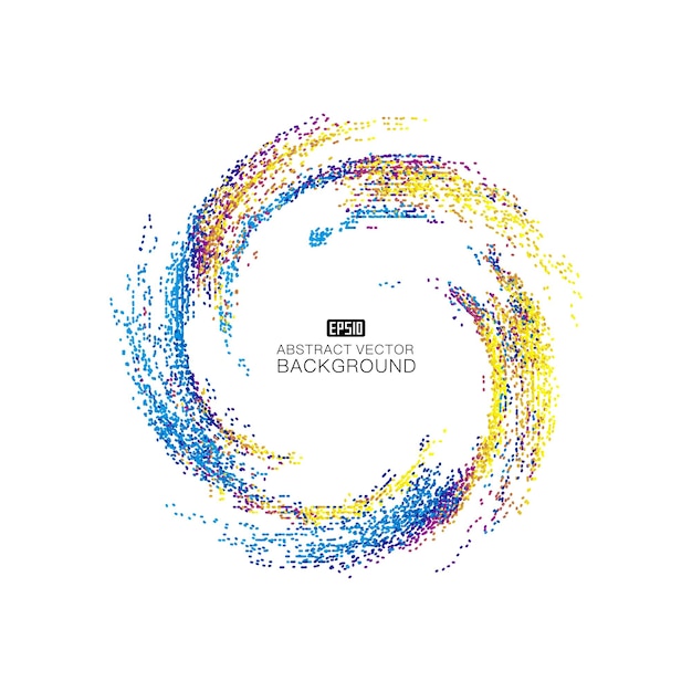 Por partículas de color, las partículas constituyen un fondo de patrón abstracto en espiral