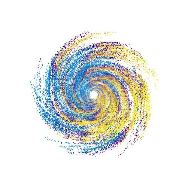 Por partículas de color, las partículas constituyen un fondo de patrón abstracto en espiral