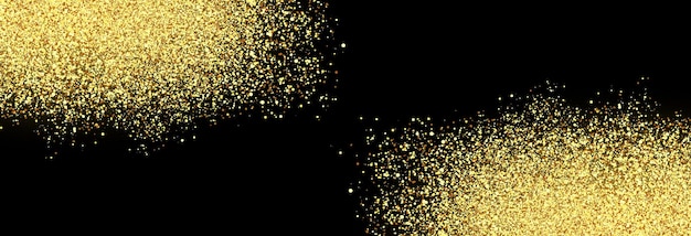 Partículas doradas brillantes de vector sobre fondo transparente aislado Partícula de brillo efecto chispeante