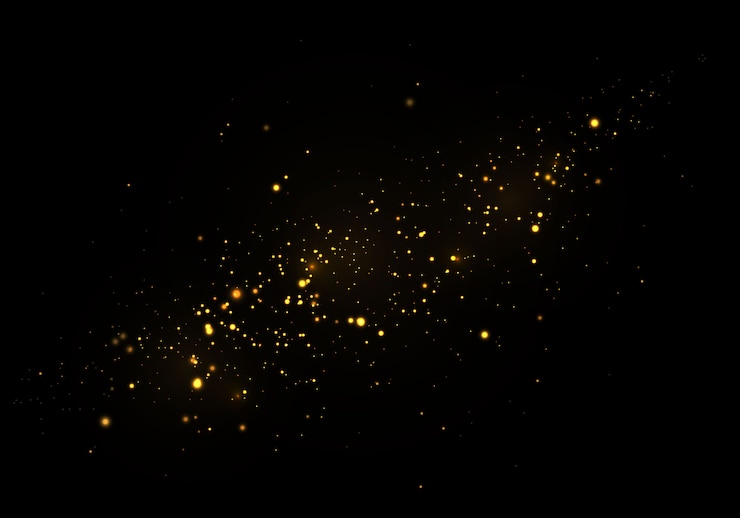 Partículas doradas brillantes