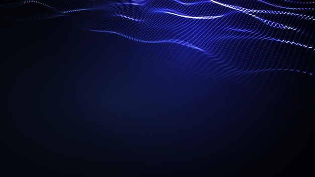 Partículas de onda digital abstracta brillante Ilustración de vector futurista Elemento HUD Concepto de tecnología Fondo abstracto