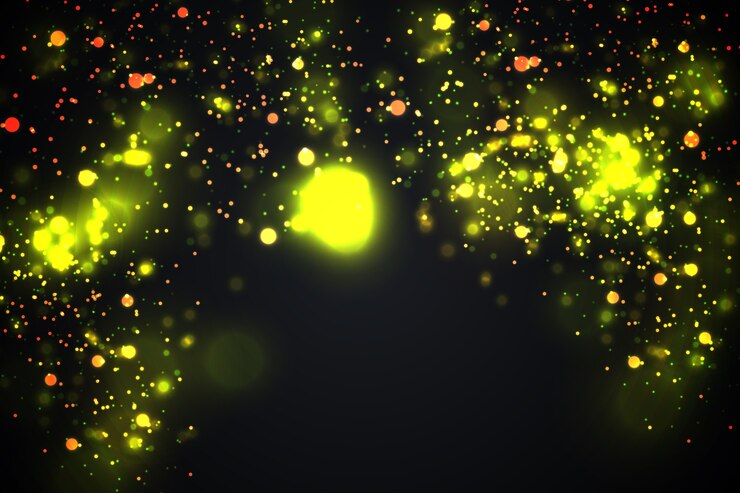 Vector partículas de oro. círculos de bokeh amarillo brillante resumen fondo de lujo de oro