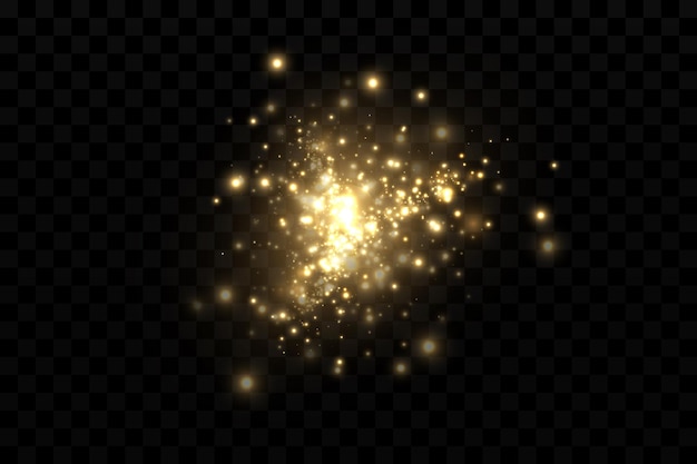 Partículas de oro Efecto de luz Decoración de fondo de polvo de oro