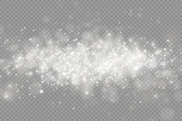 Partículas de polvo blanco brillante bokeh navidad chispa efecto de luz chispa chispas estrella