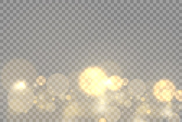 Las partículas de polvo dorado brillante bokeh de Navidad chispas efecto de luz chispas amarillas chispas estrella